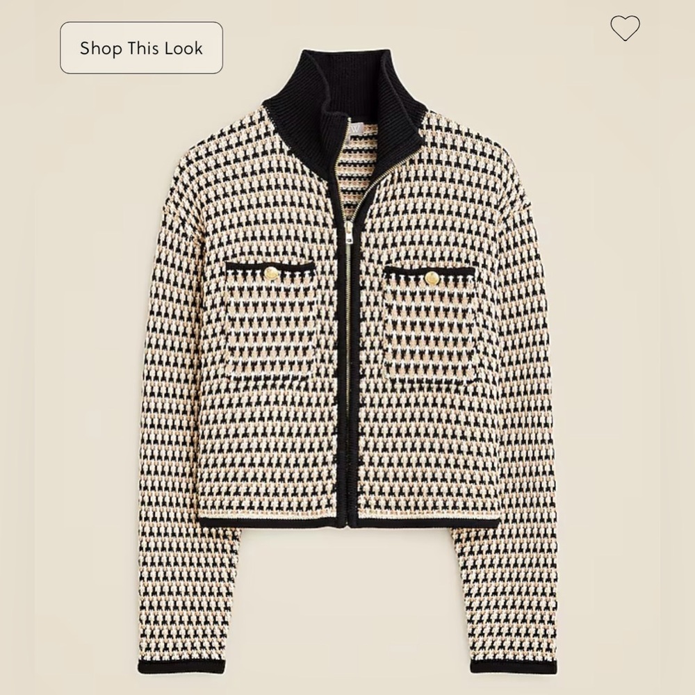 J.Crew Jacquard sweater-jacket, S, NWT